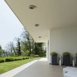 Helestra Say plafón LED de exterior grafito Ø23cm