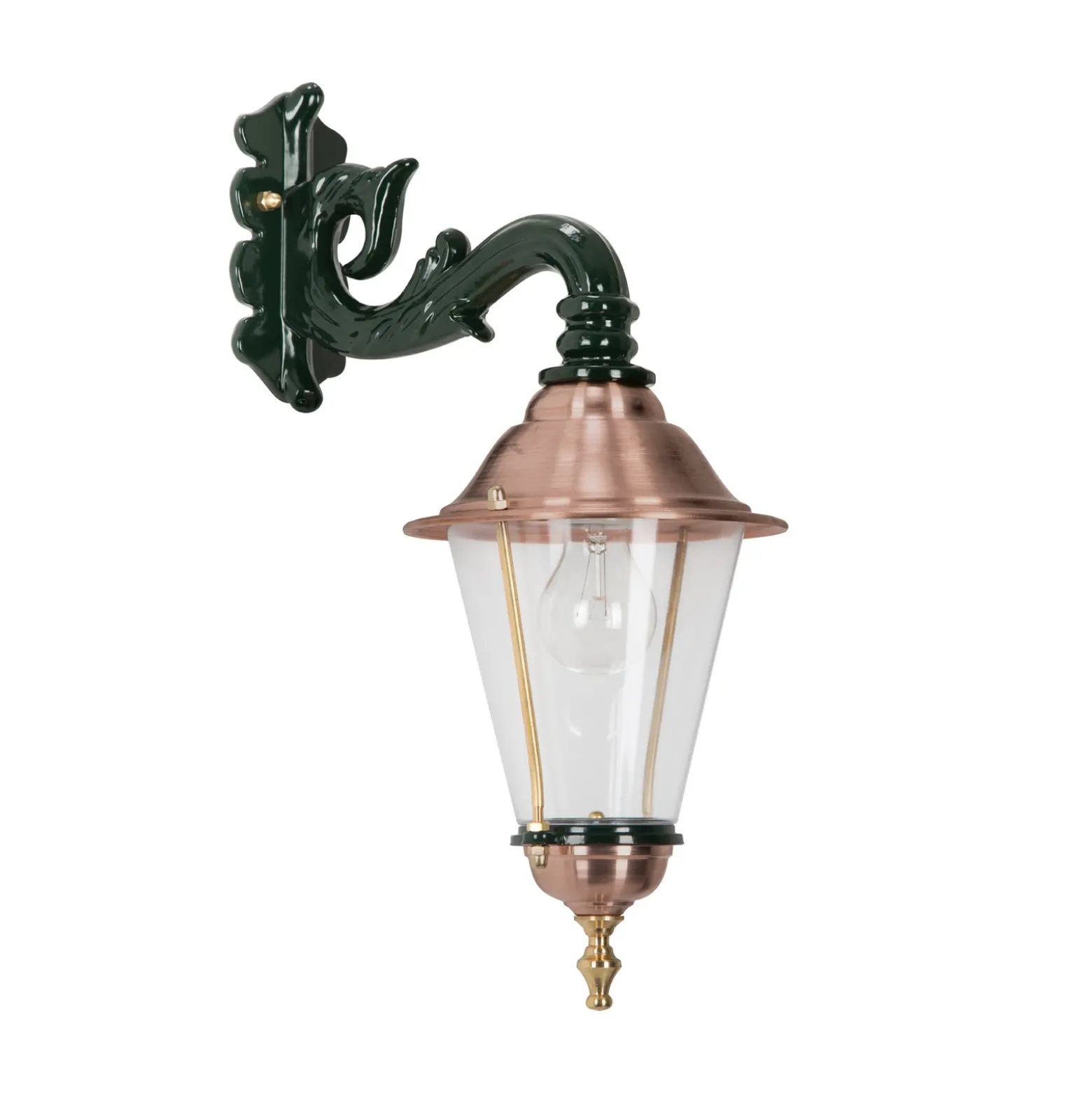 Hoorn - Aplique de exterior, portalámpara inferior, verde