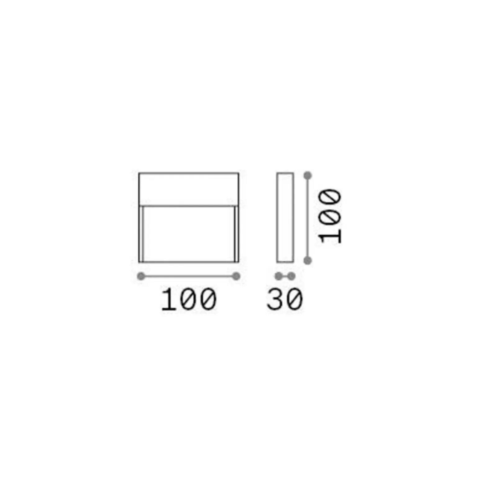 Ideal Lux Aplique de exterior LED Dedra, antracita, 10 x 10 cm