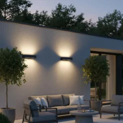 Ideal Lux Aplique para exterior Andromeda, antracita, ancho 45 cm