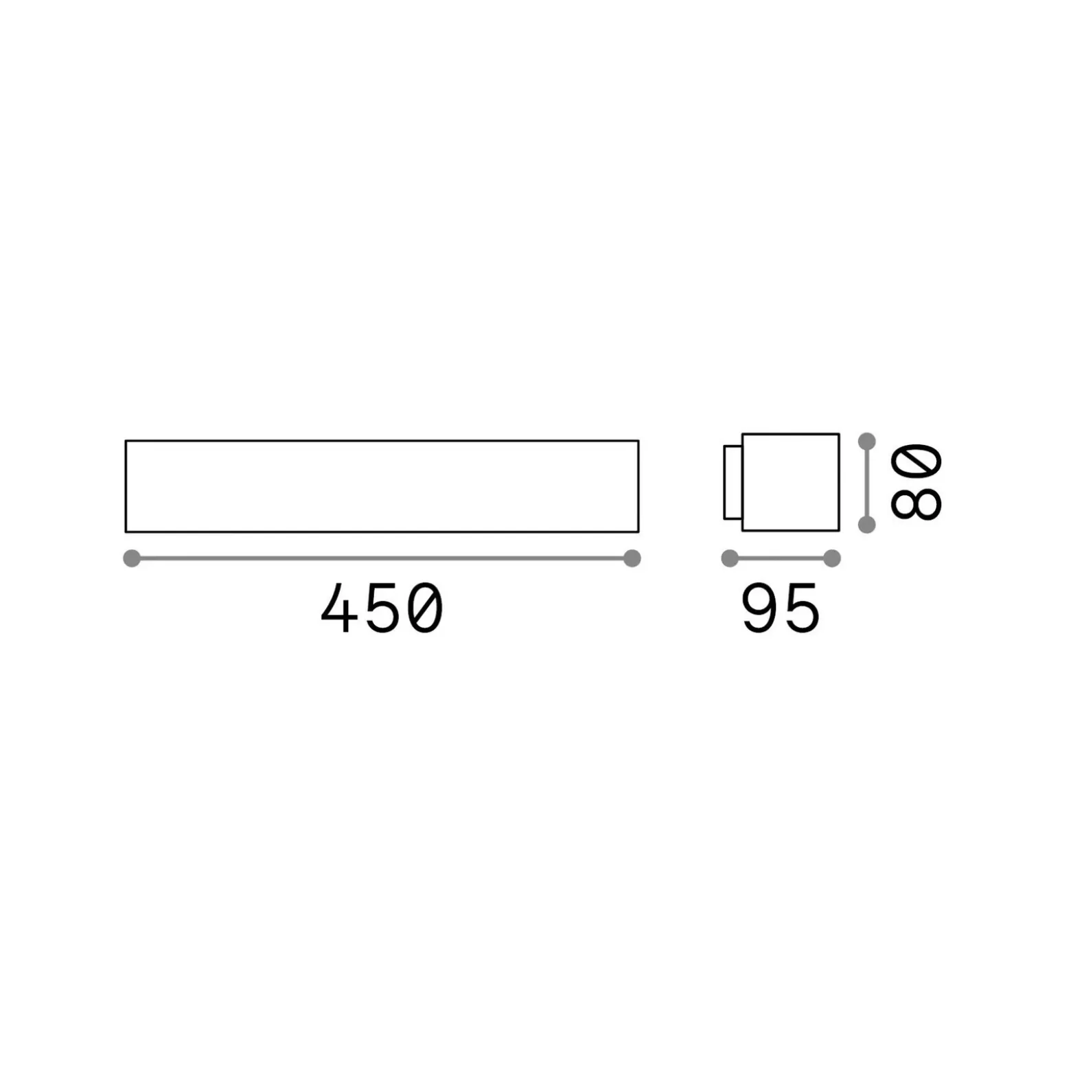 Ideal Lux Aplique para exterior Andromeda, antracita, ancho 45 cm