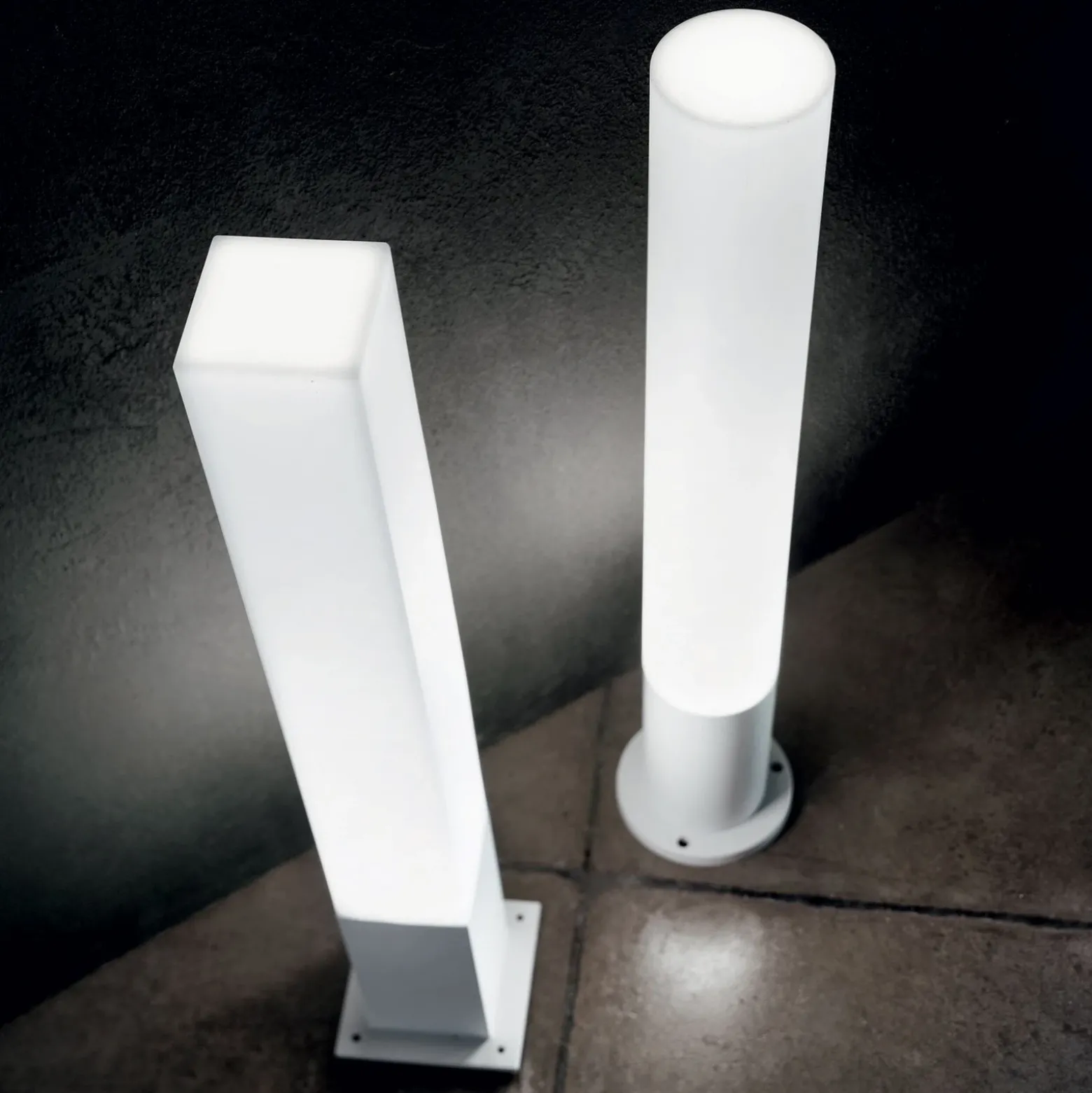 Ideal Lux bolardo luminoso Edo redondo, blanco, GX53