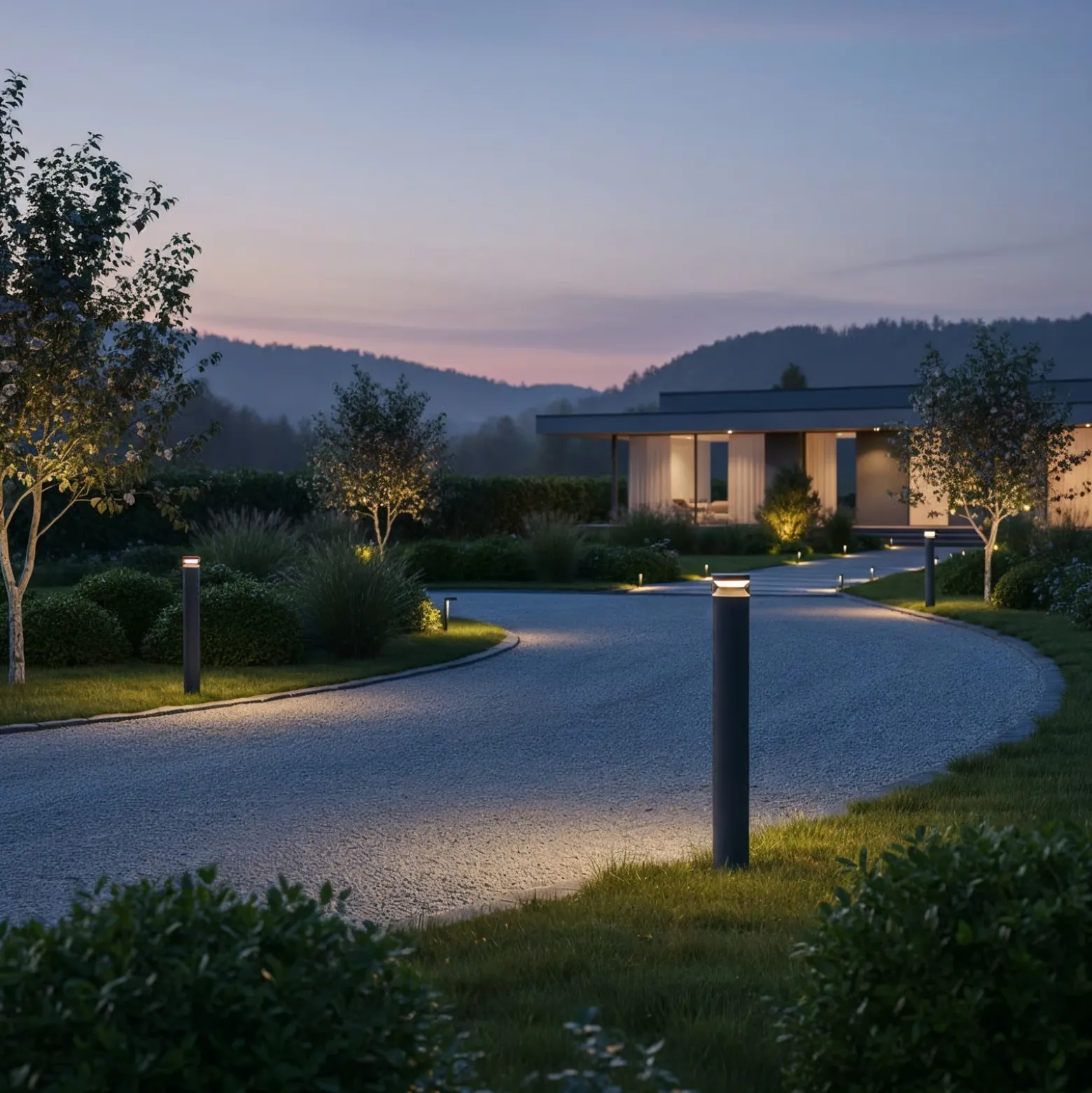 Ideal Lux Bolardo luminoso LED Boeing, altura 100 cm, antracita