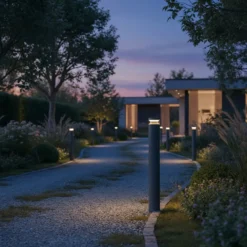 Ideal Lux Bolardo luminoso LED Boeing, altura 100 cm, antracita
