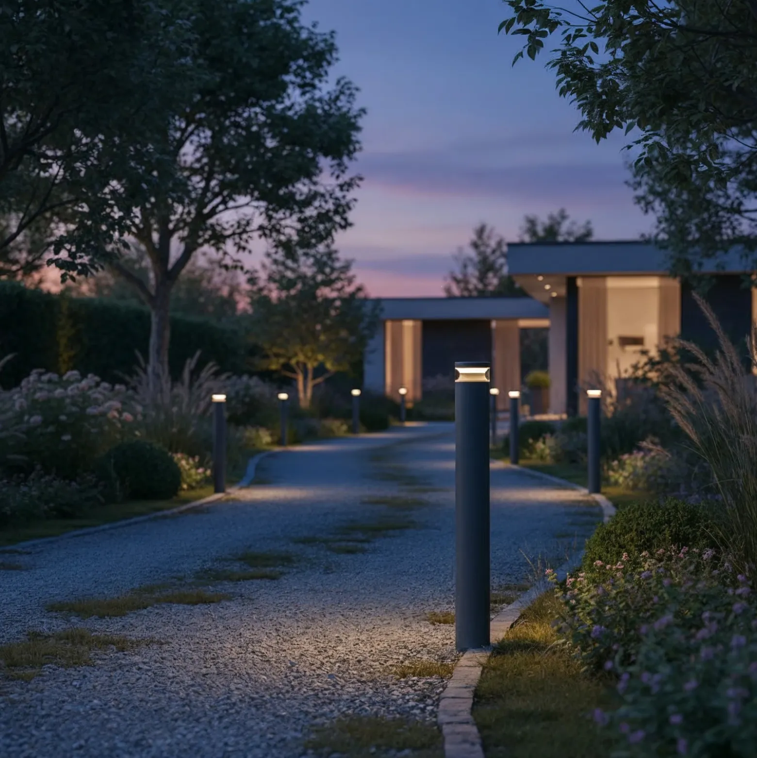 Ideal Lux Bolardo luminoso LED Boeing, altura 100 cm, antracita