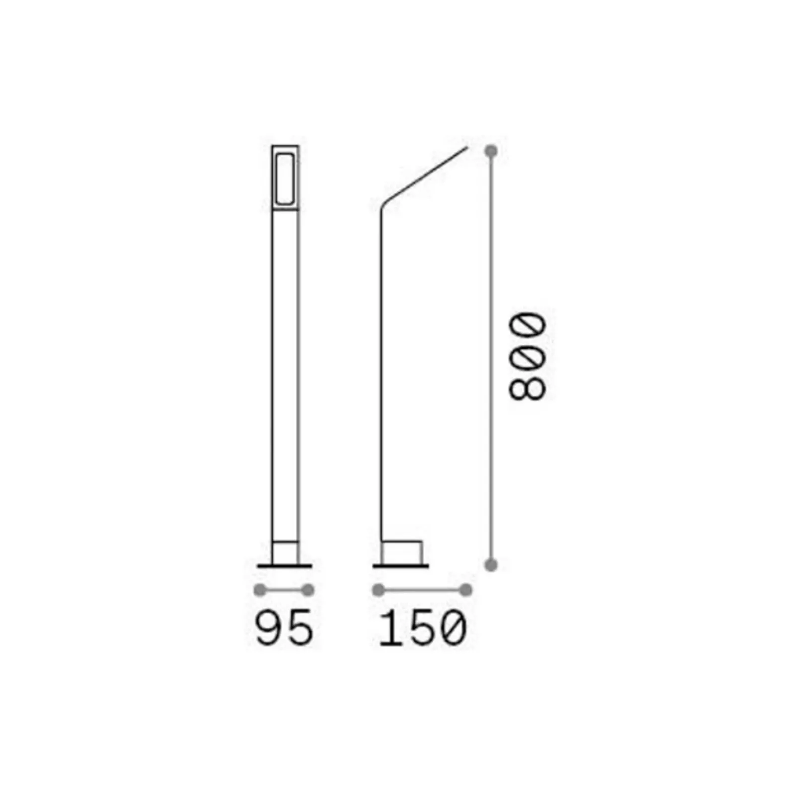 Ideal Lux bolardo luminoso LED negro 3.000 K altura 80 cm aluminio