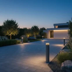 Ideal Lux Bolardo luminoso LED Boeing, altura 70 cm, antracita