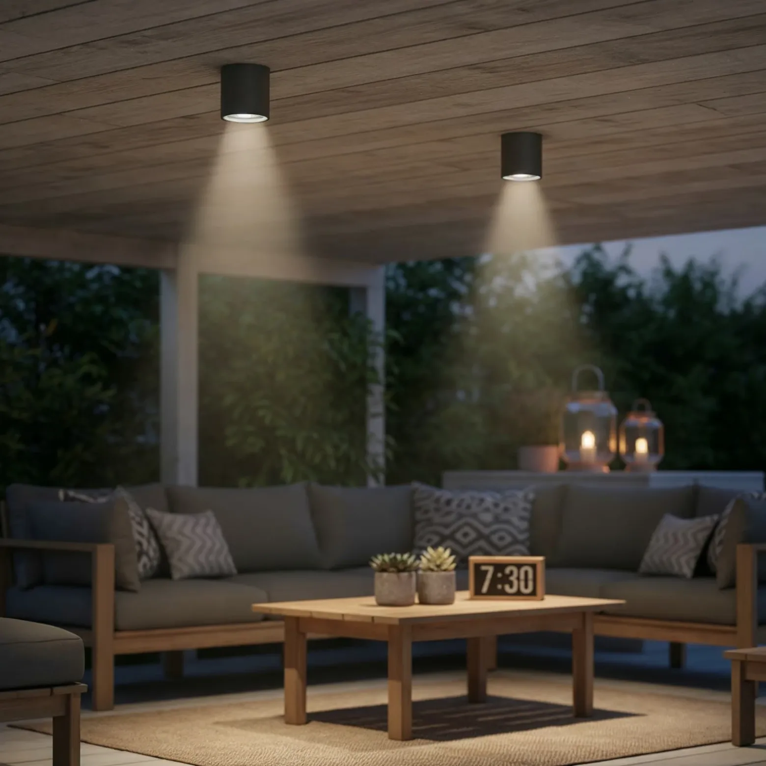 Ideal Lux plafón Gun, antracita, aluminio, IP44, GU10
