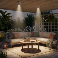 Ideal Lux plafón Gun, blanco, aluminio, IP44, GU10