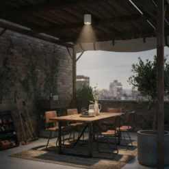 Ideal Lux plafón Gun, blanco, aluminio, IP44, GU10