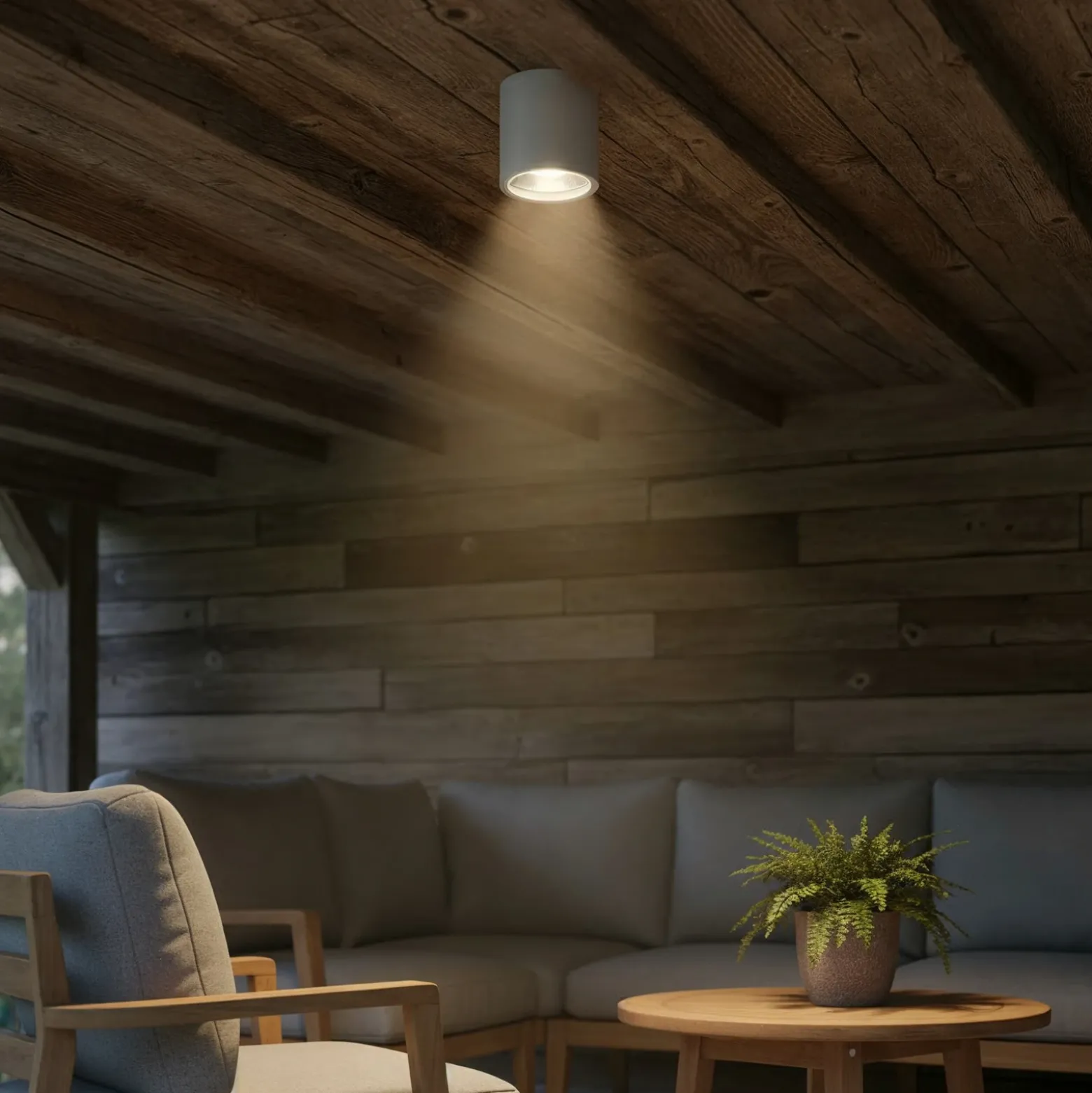 Ideal Lux plafón Gun, gris, aluminio, IP44, GU10