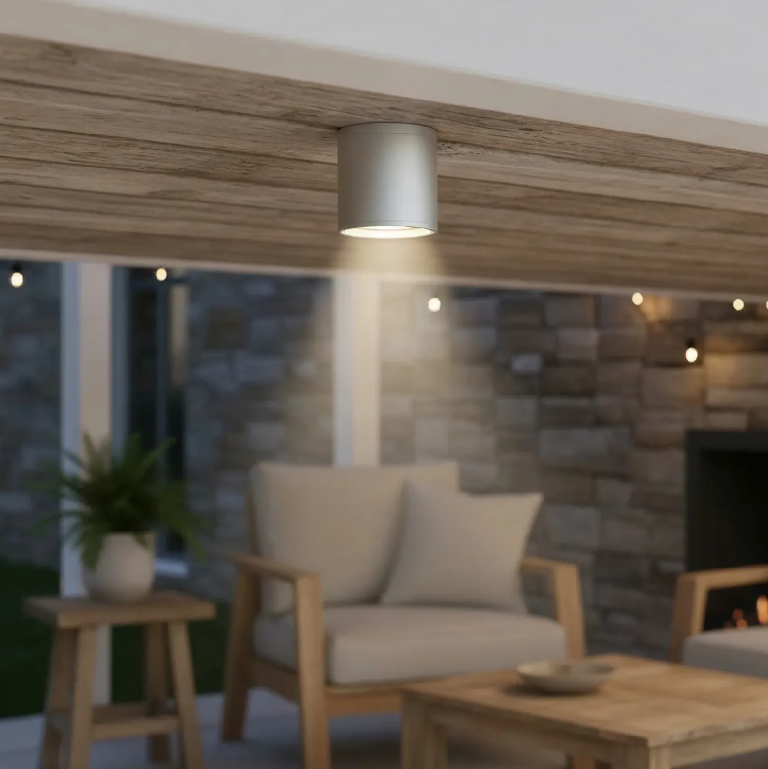 Ideal Lux plafón Gun, gris, aluminio, IP44, GU10