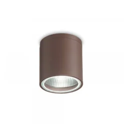Ideal Lux plafón Gun, marrón café, aluminio, IP44, GU10