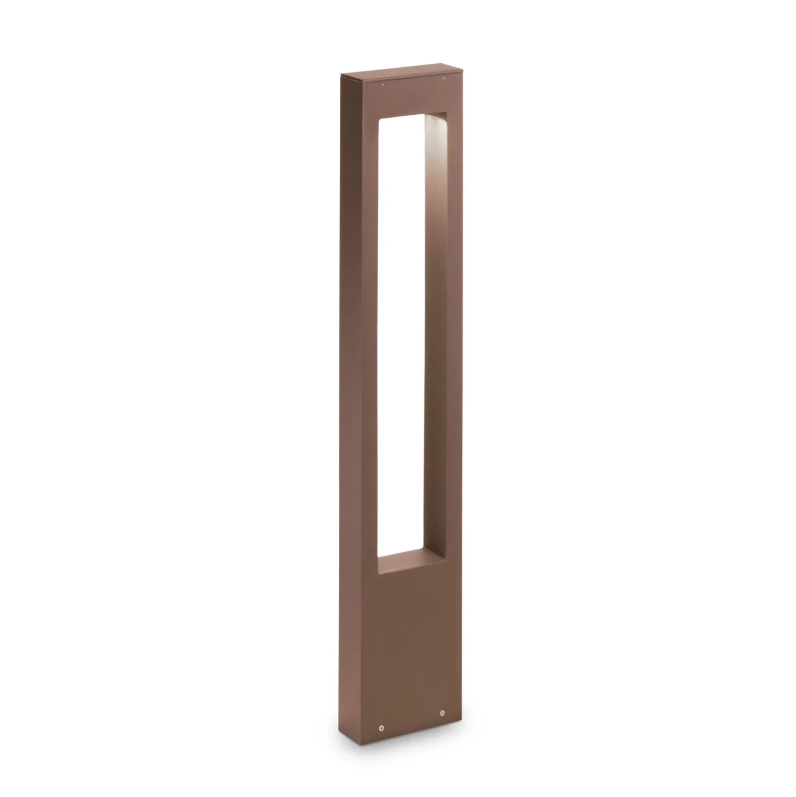 Ideal Lux Vega bolardo luminoso, marrón, aluminio, altura 80 cm