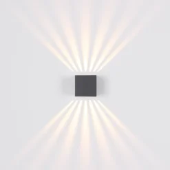 Illi Aplique para exterior LED, antracita, ancho 10 cm, aluminio, IP54