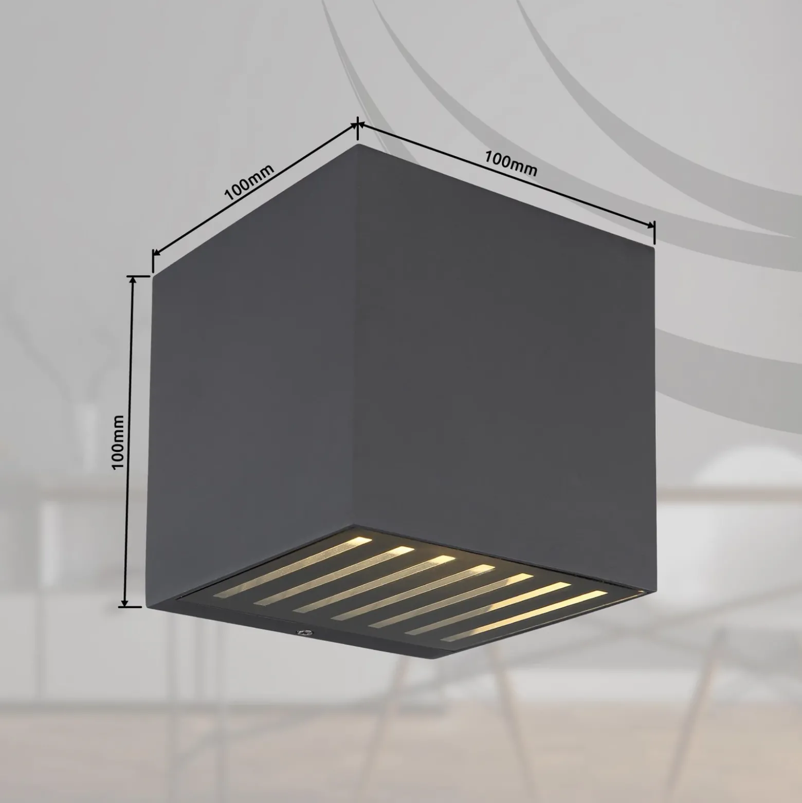 Illi Aplique para exterior LED, antracita, ancho 10 cm, aluminio, IP54
