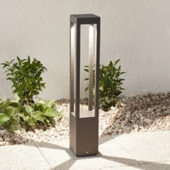 Iluminación de senderos LED Agra gris oscuro