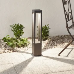Iluminación de senderos LED Agra gris oscuro