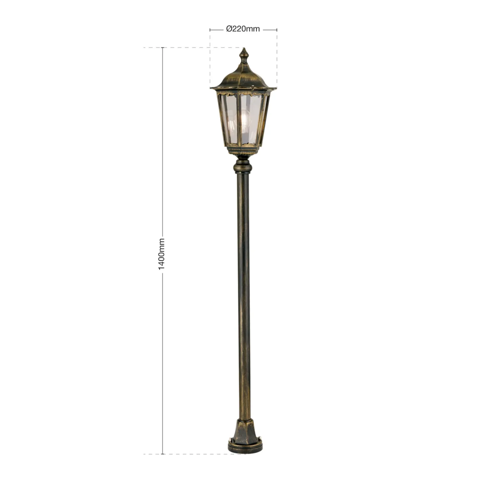 Iluminación de senderos tradicional Fabio 140 cm