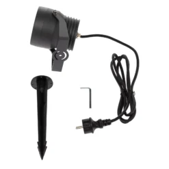 Irina foco exterior LED, piqueta de tierra, enchufe, gris, metal