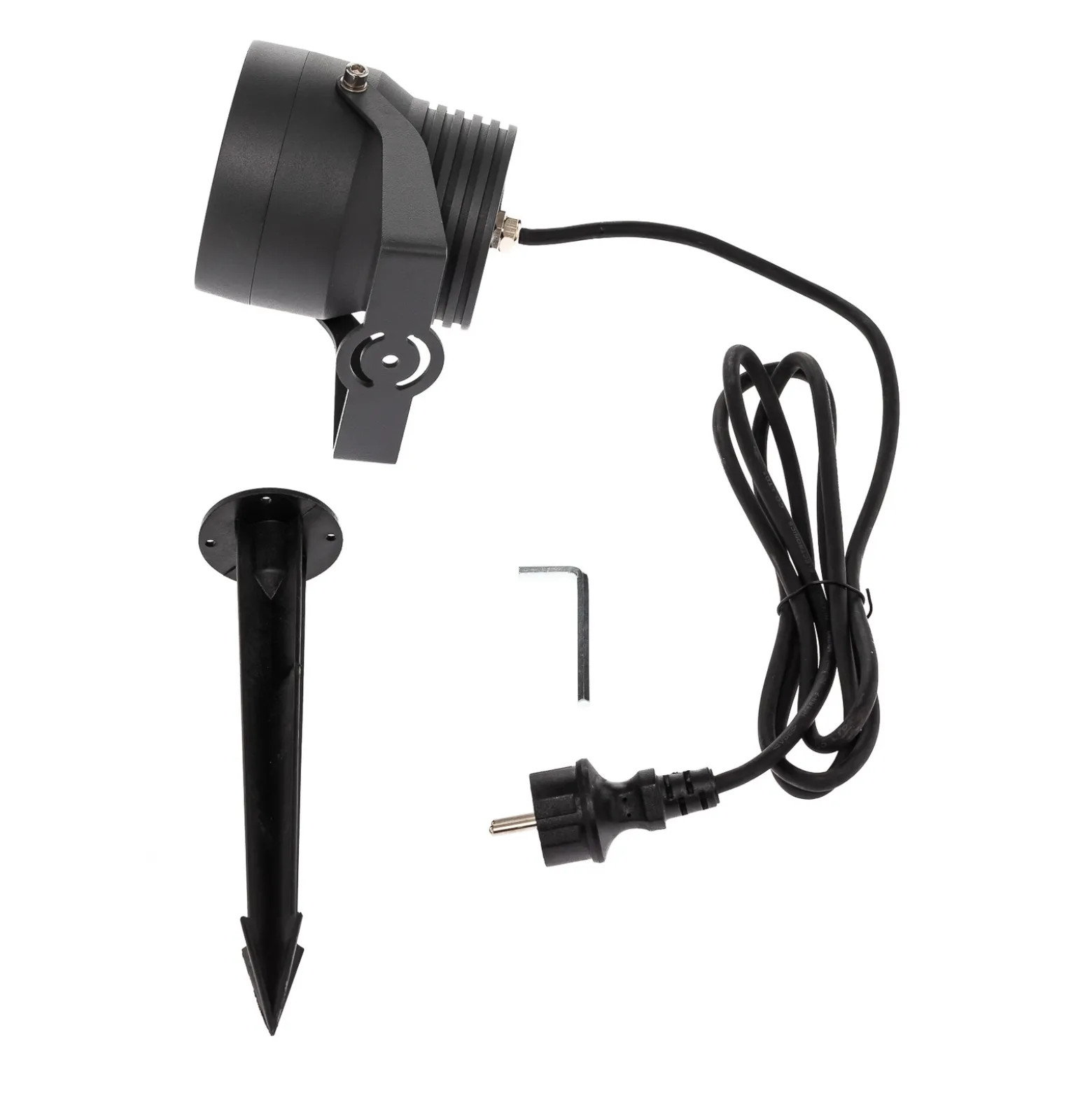 Irina foco exterior LED, piqueta de tierra, enchufe, gris, metal