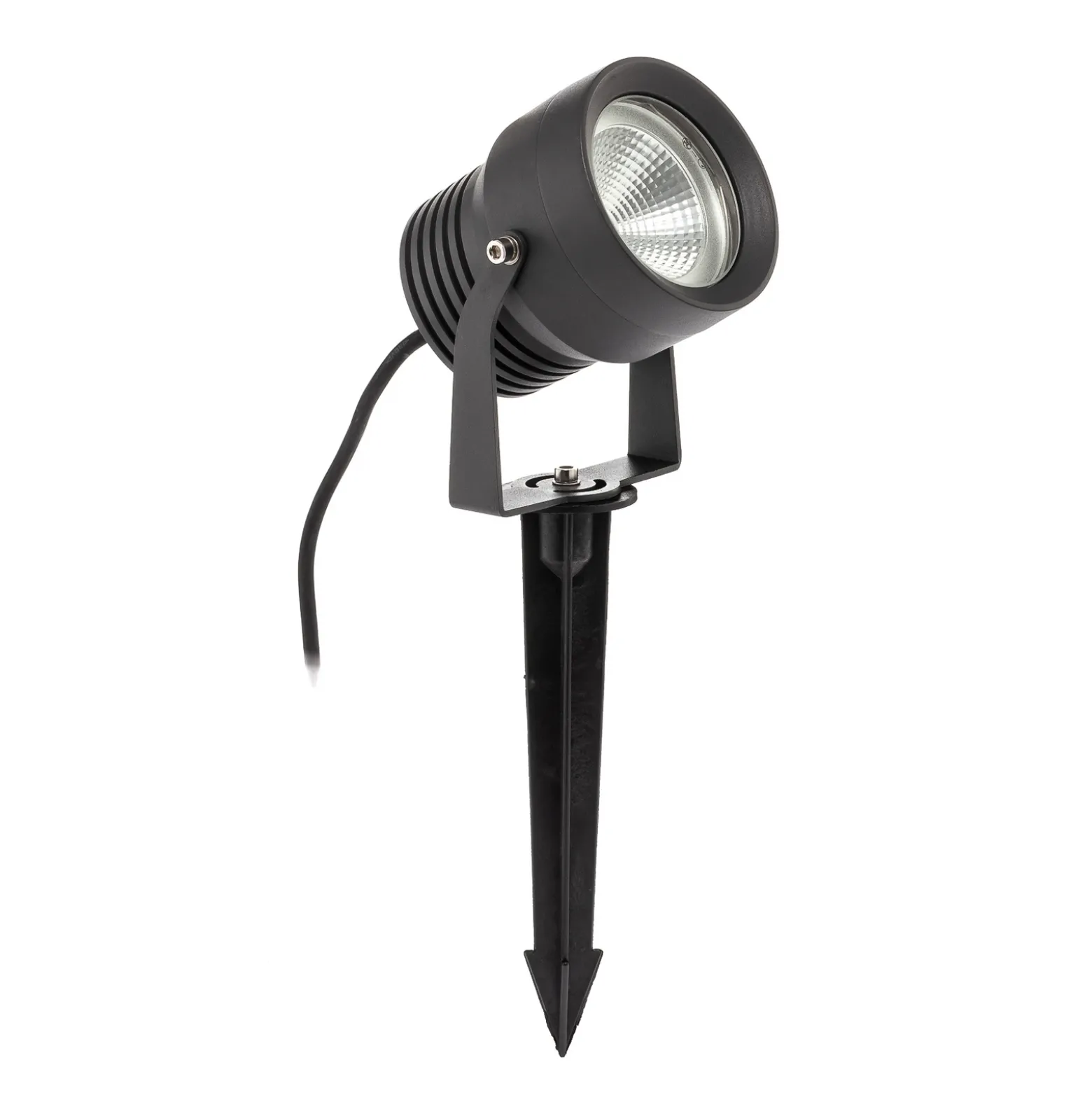 Irina foco exterior LED, piqueta de tierra, enchufe, gris, metal