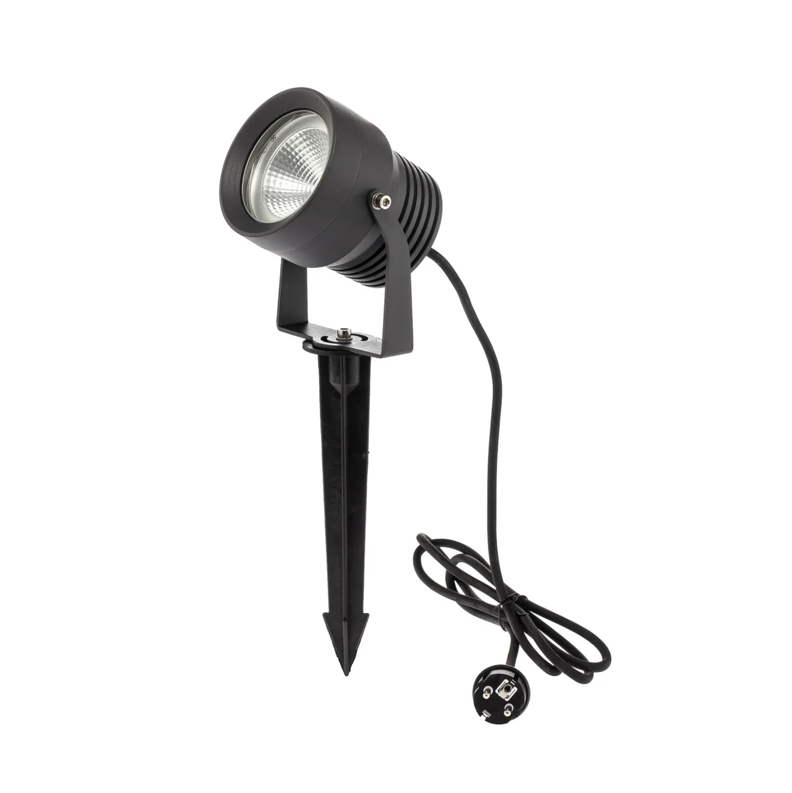 Irina foco exterior LED, piqueta de tierra, enchufe, gris, metal