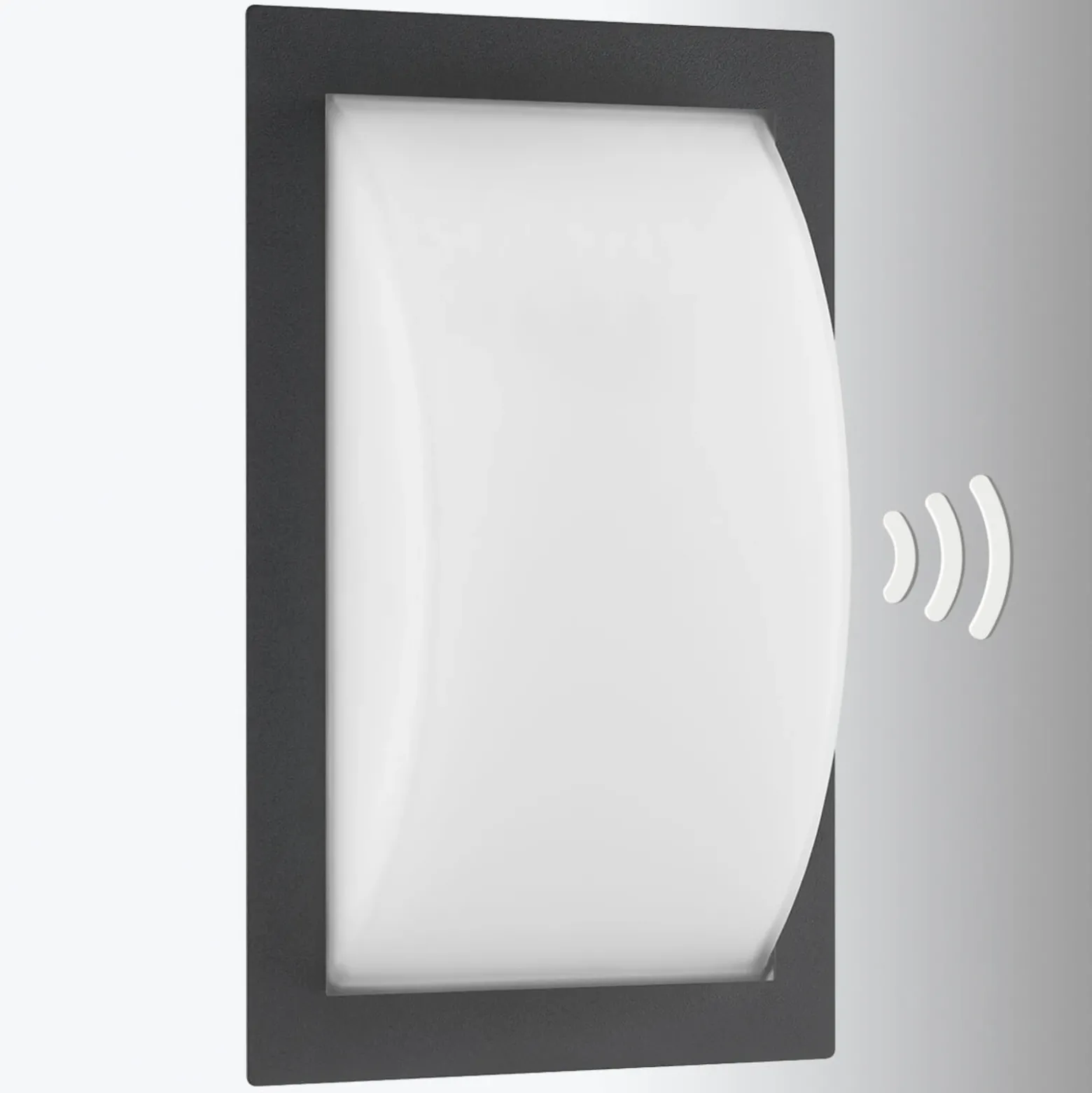 Ivett aplique para exterior, antracita, E27, detector de movimiento