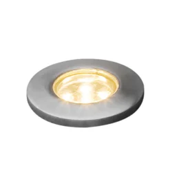 Juego de 6 focos de suelo LED empotrables, modelo plano