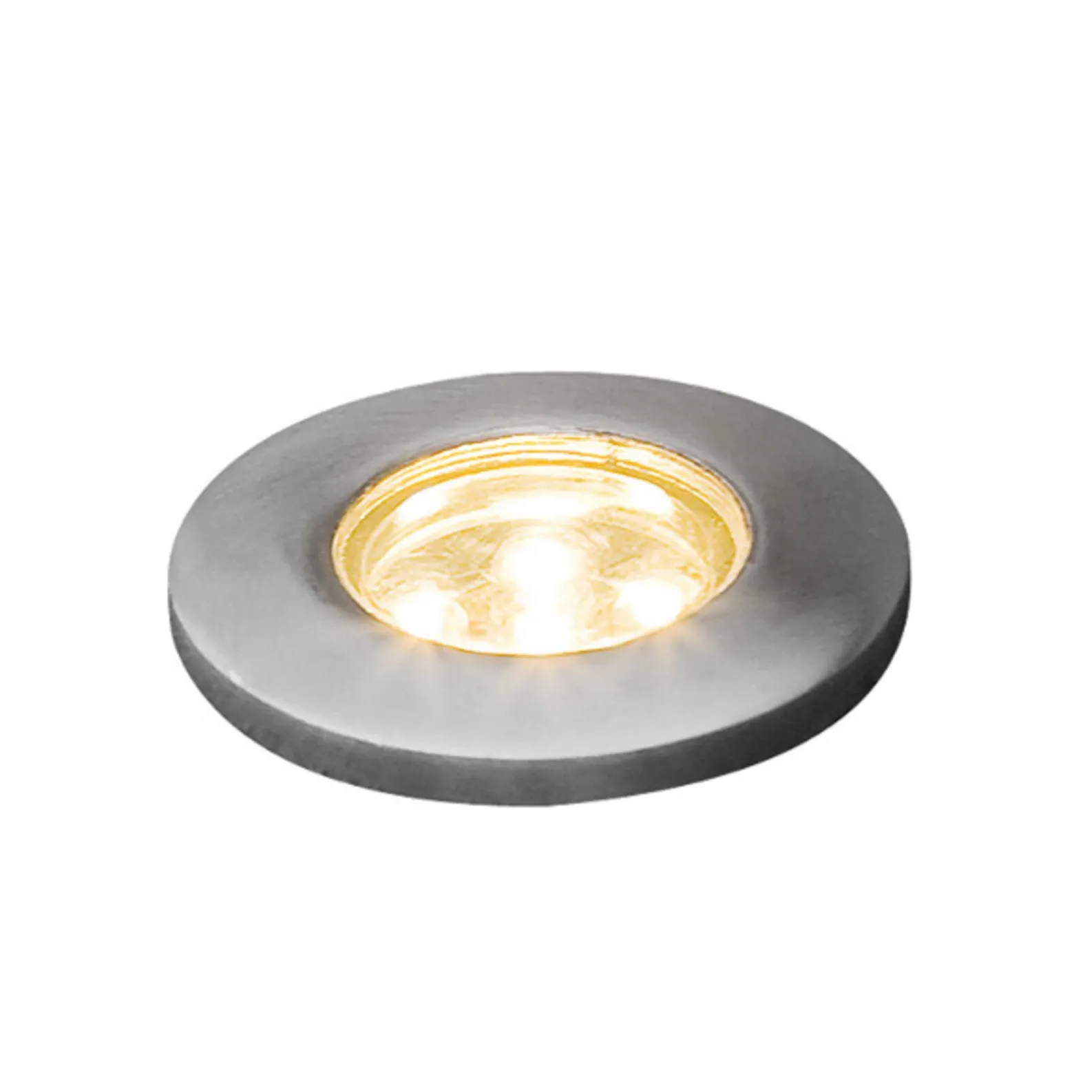 Juego de 6 focos de suelo LED empotrables, modelo plano
