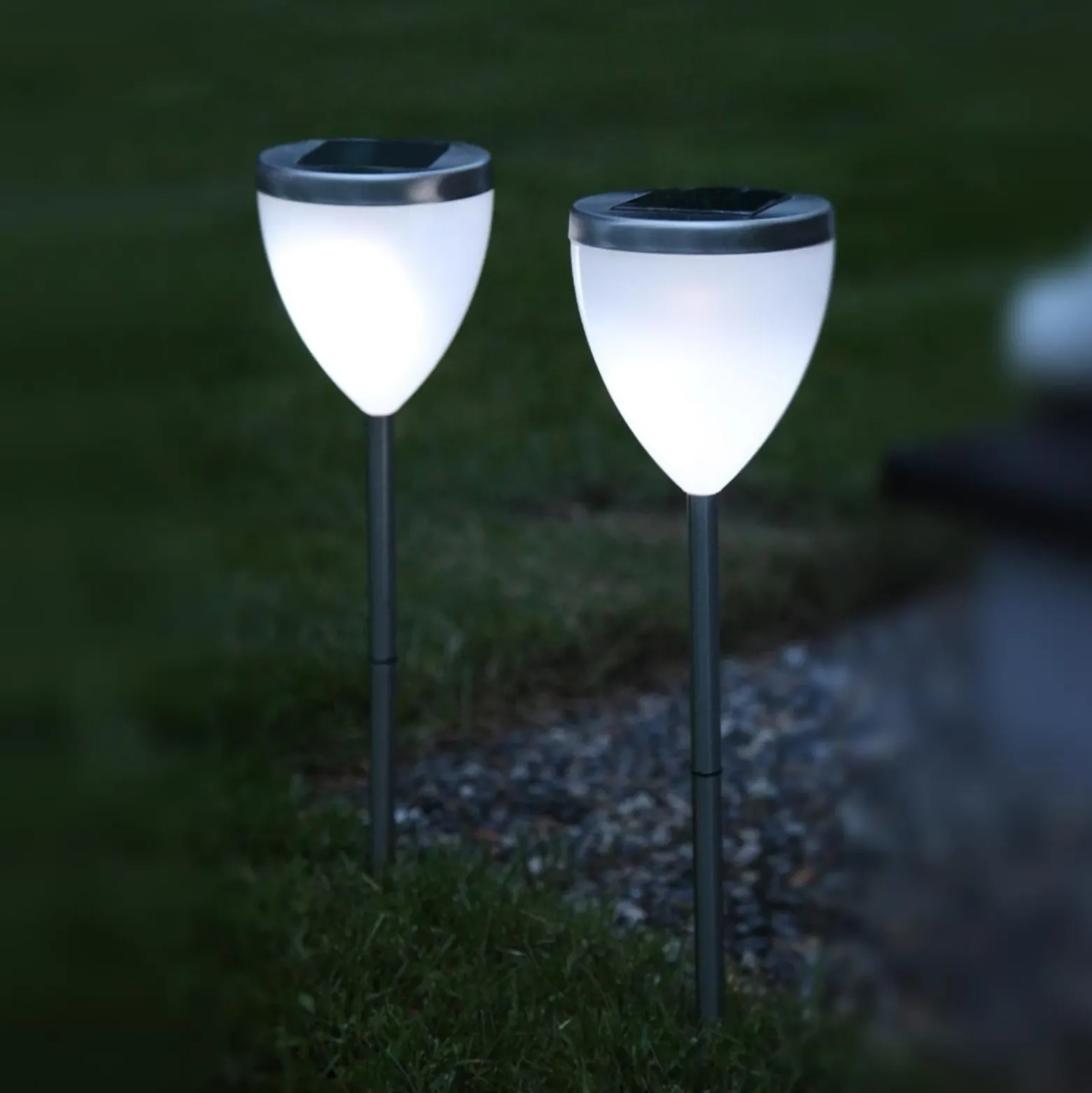 Juego 2 uds. lámparas solares LED decorat. Jannik