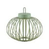 JUST LIGHT. Akuba lámpara de mesa LED recargable, verde, 33 cm, bambú