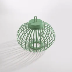 JUST LIGHT. Akuba lámpara de mesa LED recargable, verde, 33 cm, bambú