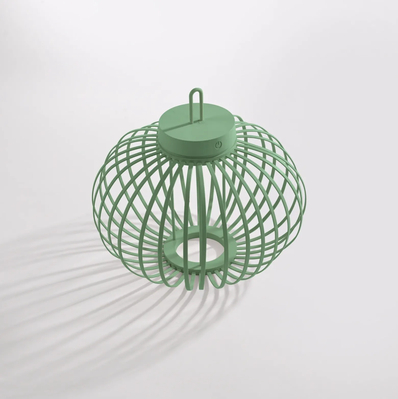 JUST LIGHT. Akuba lámpara de mesa LED recargable, verde, 33 cm, bambú