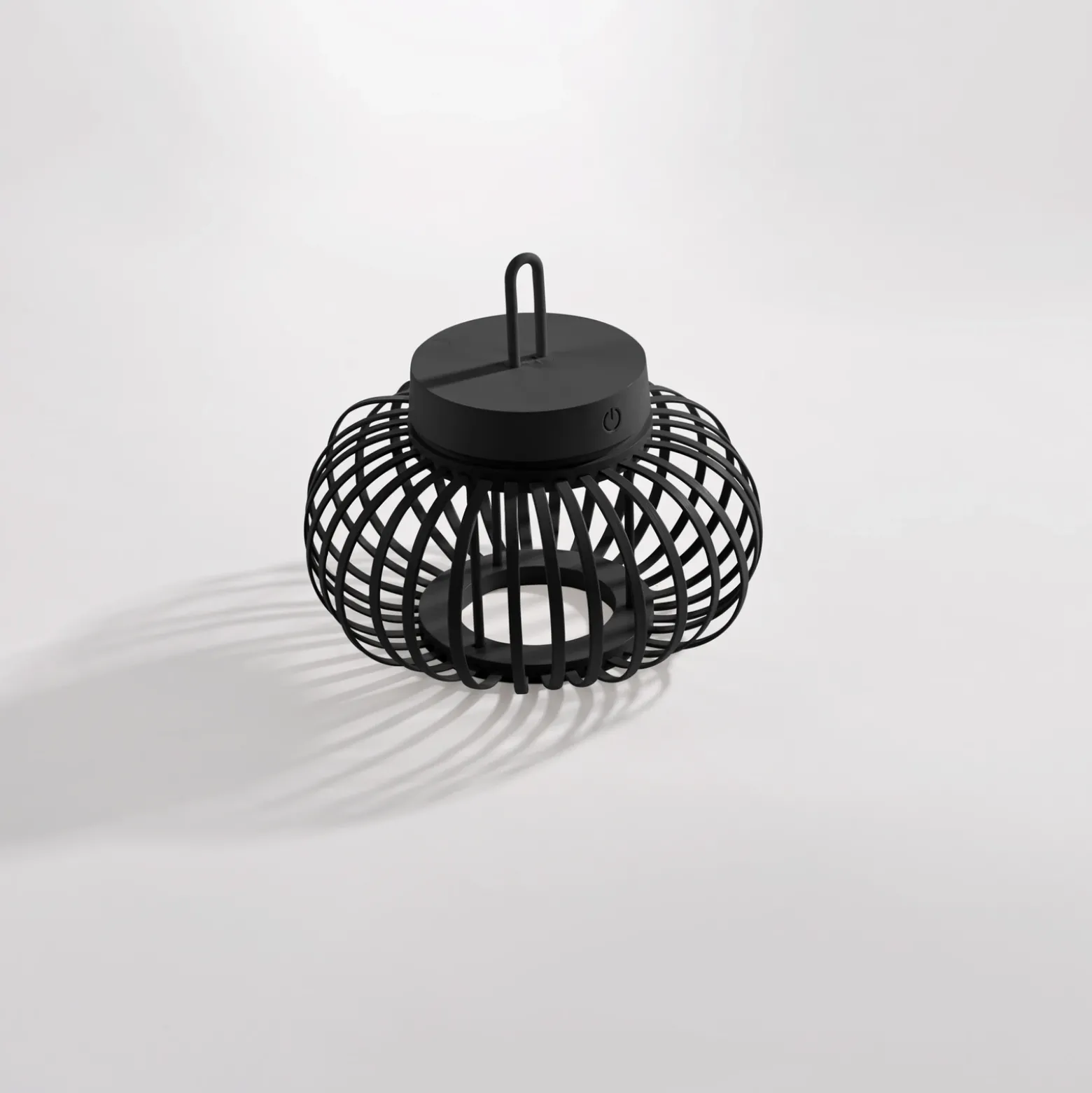 JUST LIGHT. Akuba lámpara de mesa LED recargable negro 22 cm de bambú