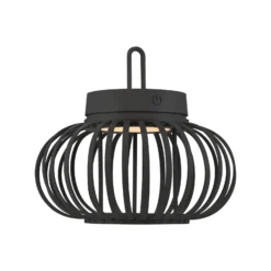 JUST LIGHT. Akuba lámpara de mesa LED recargable negro 22 cm de bambú