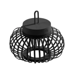 JUST LIGHT. Akuba lámpara de mesa LED recargable negro 22 cm de bambú