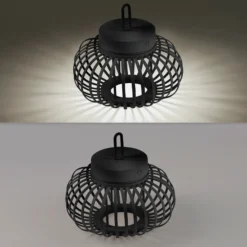 JUST LIGHT. Akuba lámpara de mesa LED recargable negro 22 cm de bambú