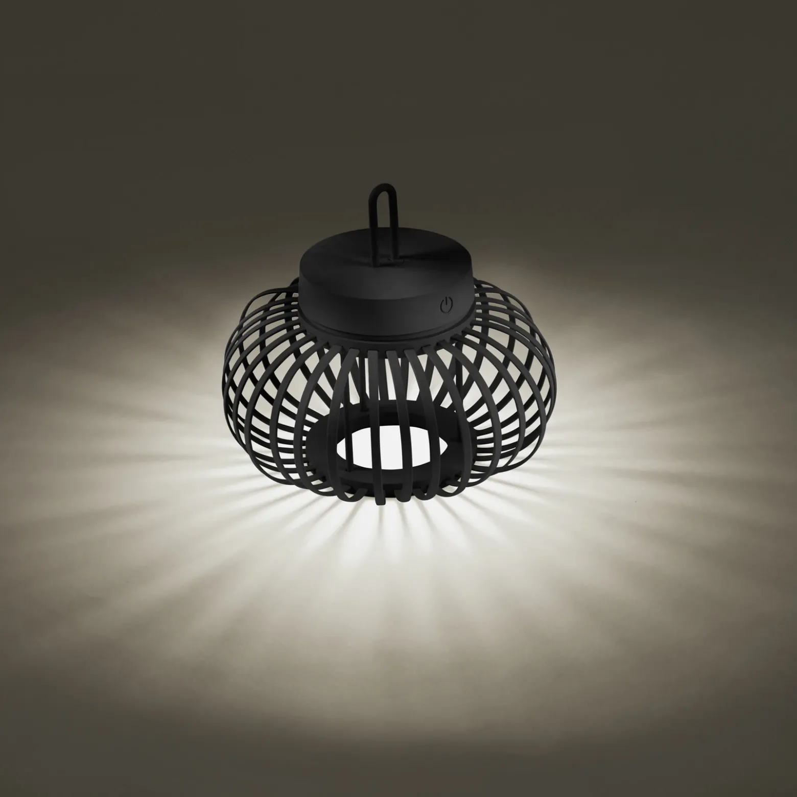 JUST LIGHT. Akuba lámpara de mesa LED recargable negro 22 cm de bambú
