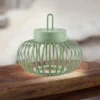 JUST LIGHT. Akuba lámpara de mesa LED recargable, verde, 22 cm, bambú