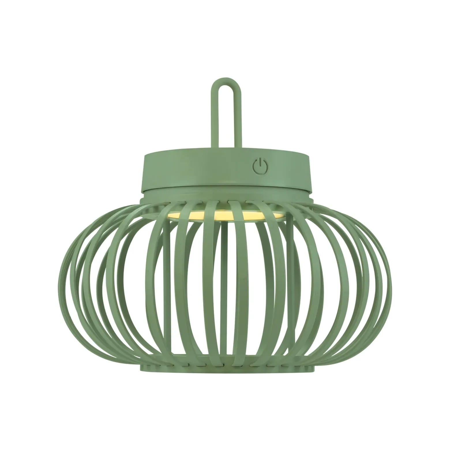 JUST LIGHT. Akuba lámpara de mesa LED recargable, verde, 22 cm, bambú