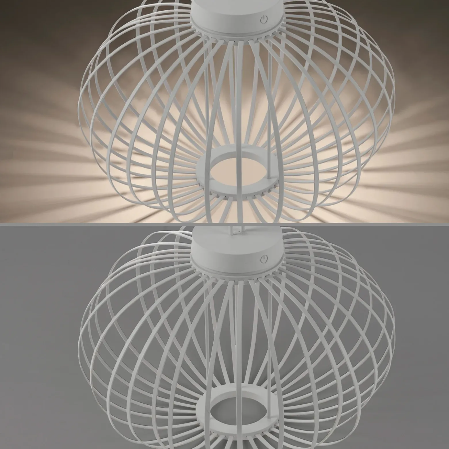 JUST LIGHT. Akuba lámpara de mesa LED recargable, blanco, 37 cm, bambú