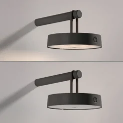 JUST LIGHT. Aplique de pared LED Arma, plástico negro IP44