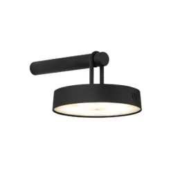 JUST LIGHT. Aplique de pared LED Arma, plástico negro IP44
