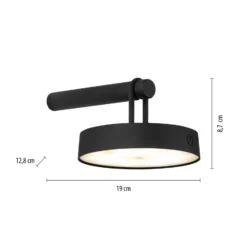 JUST LIGHT. Aplique de pared LED Arma, plástico negro IP44