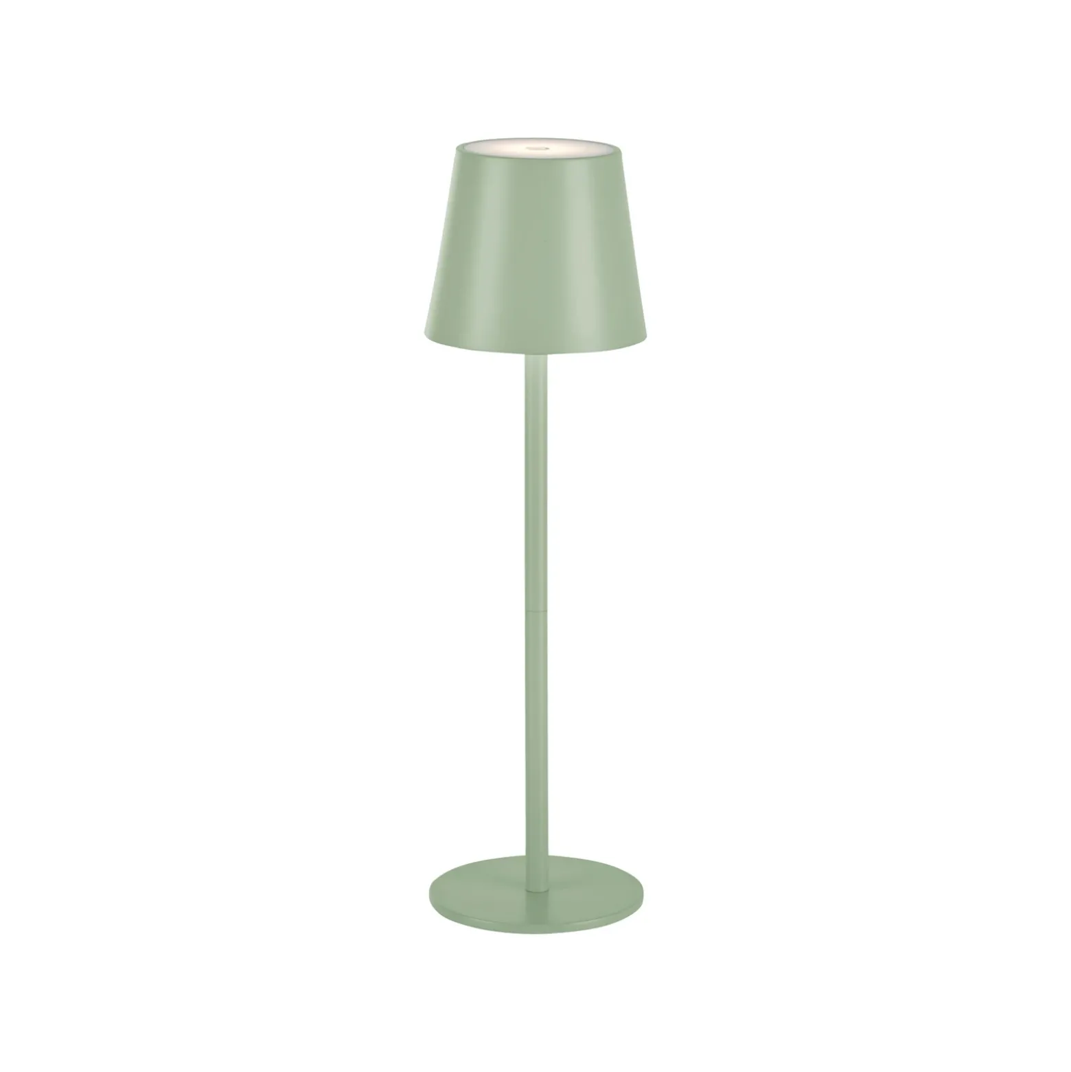 JUST LIGHT. Euria lámpara de mesa LED recargable, verde, hierro, IP54