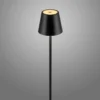 JUST LIGHT. Euria lámpara de pie LED recargable, negra, hierro, IP54