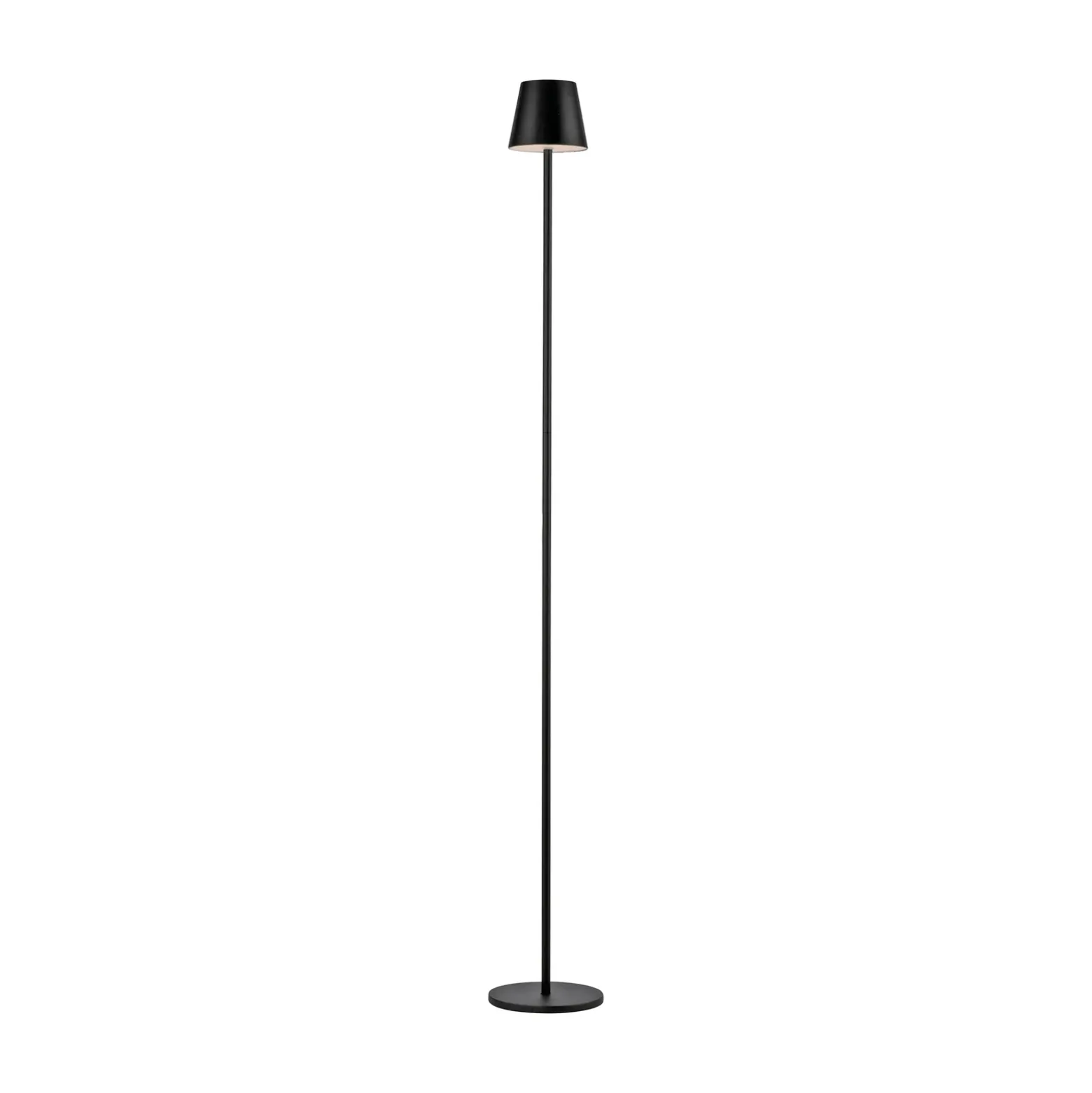 JUST LIGHT. Euria lámpara de pie LED recargable, negra, hierro, IP54