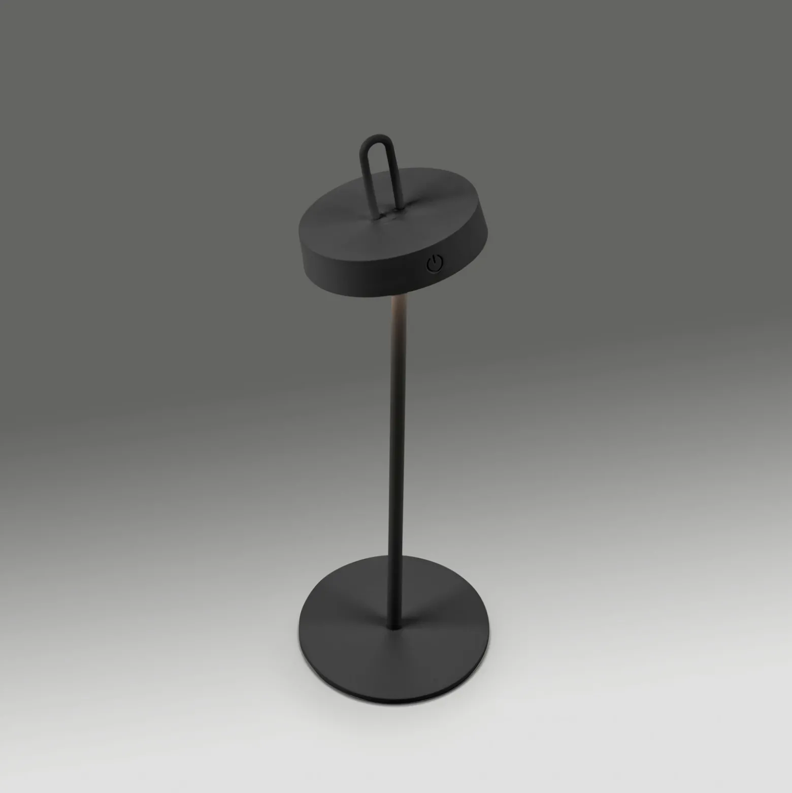 JUST LIGHT. Lámpara de mesa LED recargable Amag, negra, hierro, IP44