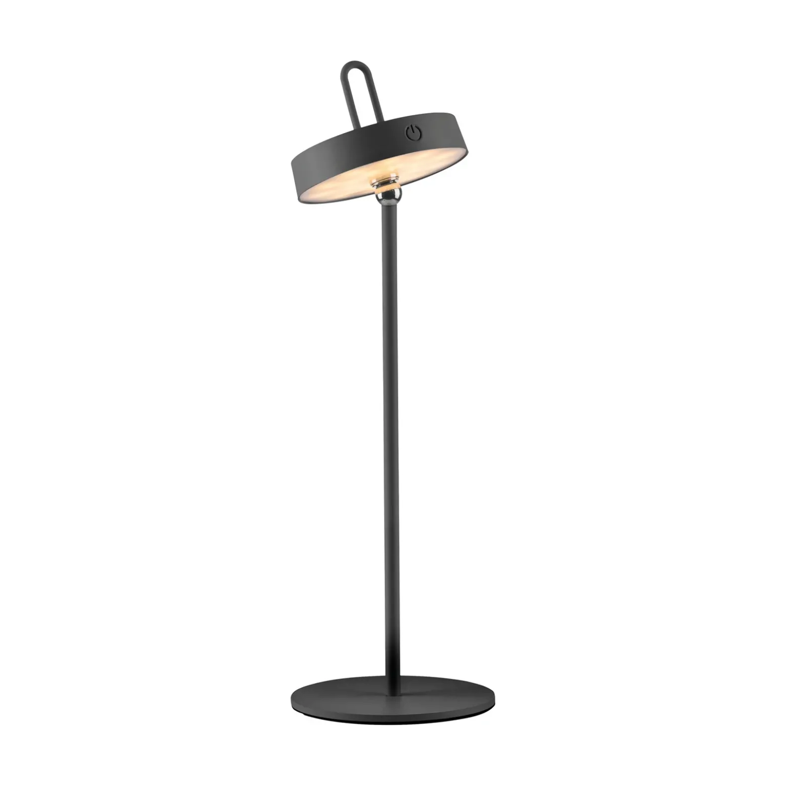 JUST LIGHT. Lámpara de mesa LED recargable Amag, negra, hierro, IP44